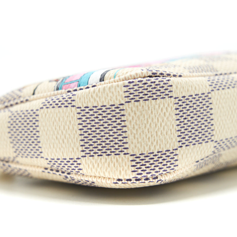 Louis Vuitton Christmas Limited Mini Pochette accessories damier Azur Canvas