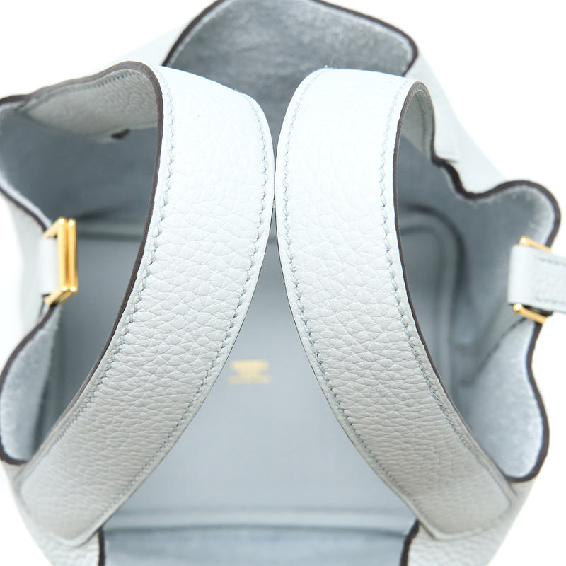 Hermes Picotin 18 Lock Bag Clemence Blue Pale GHW Stamp Z