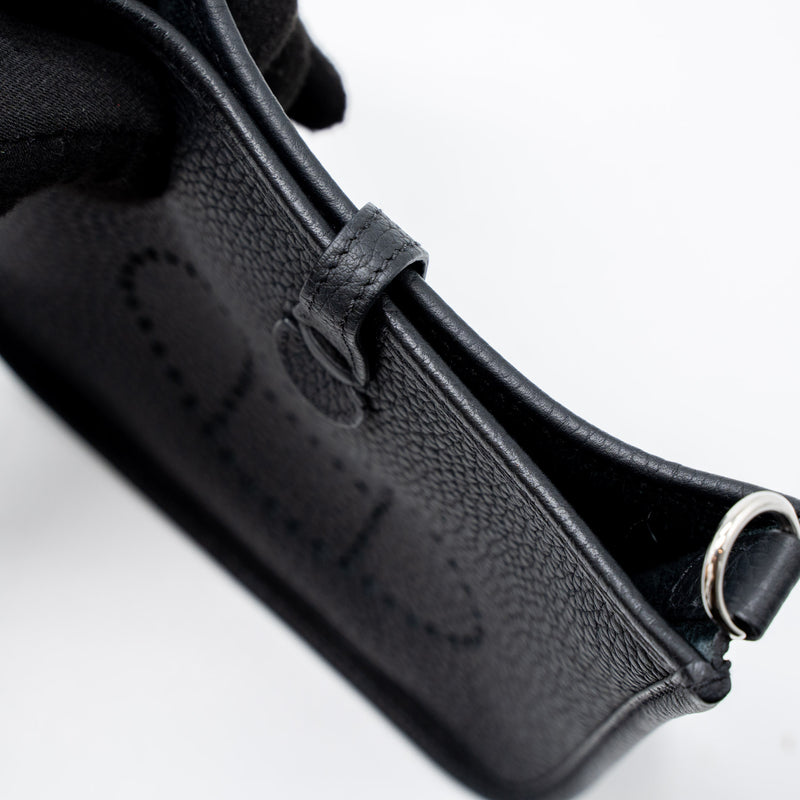 Hermes Mini Evelyn Clemence Black SHW Stamp Y