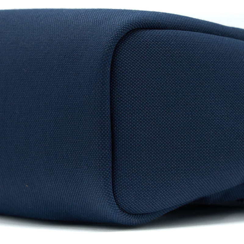 Hermes Herbag Backpack Canvas/Leather Dark Blue/Black SHW Stamp Z