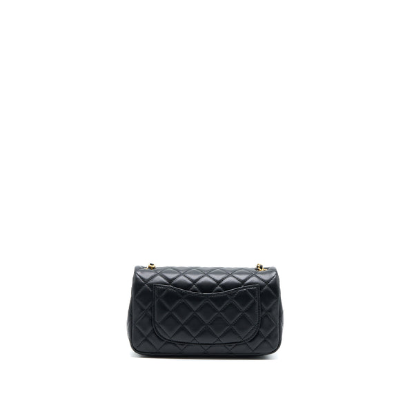 Chanel Pearl Crush Mini Rectangular Lambskin Black Brushed GHW (Microchip)