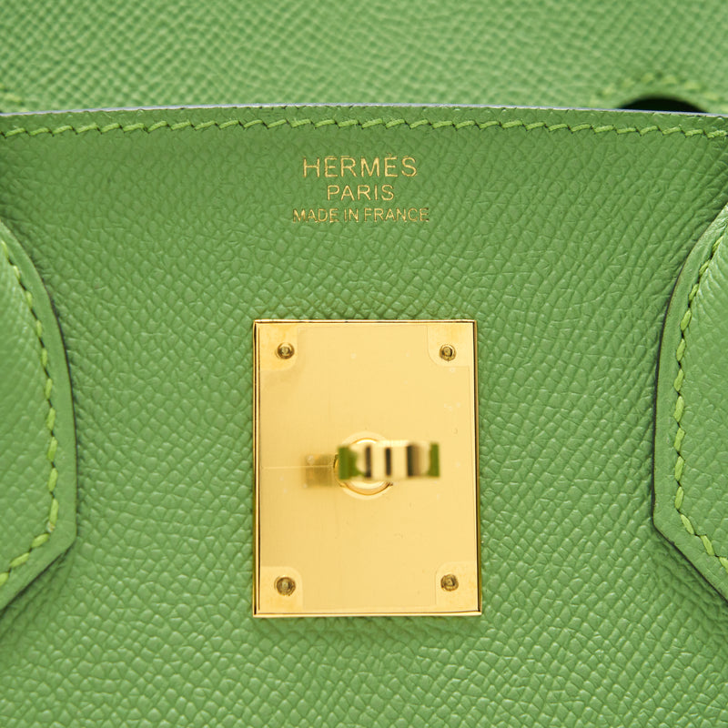 Hermes birkin 30 sellier Vert criquet GHW Epsom leather