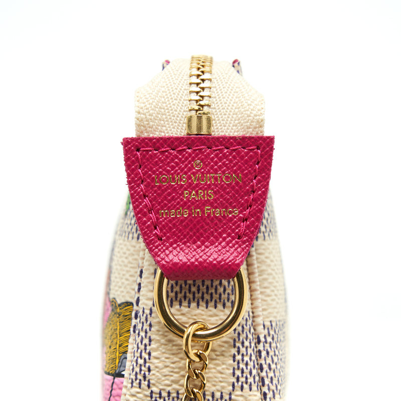 Louis Vuitton Christmas Limited Mini Pochette accessories damier Azur Canvas