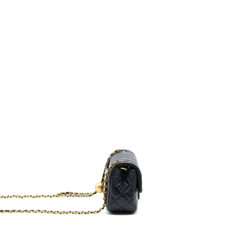 Chanel Pearl Crush Mini Rectangular Lambskin Black Brushed GHW (Microchip)
