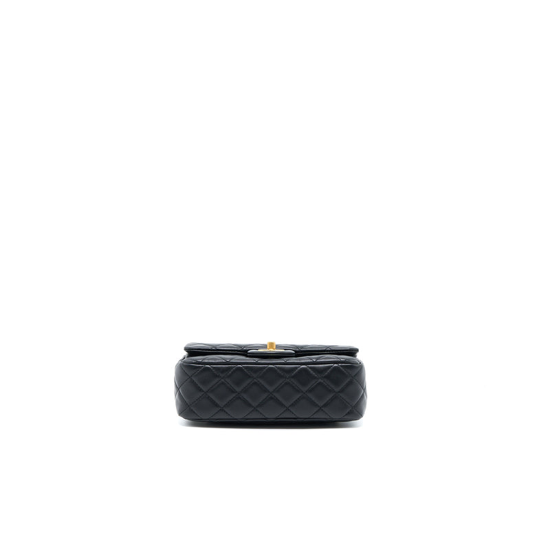 Chanel Pearl Crush Mini Rectangular Lambskin Black Brushed GHW (Microchip)