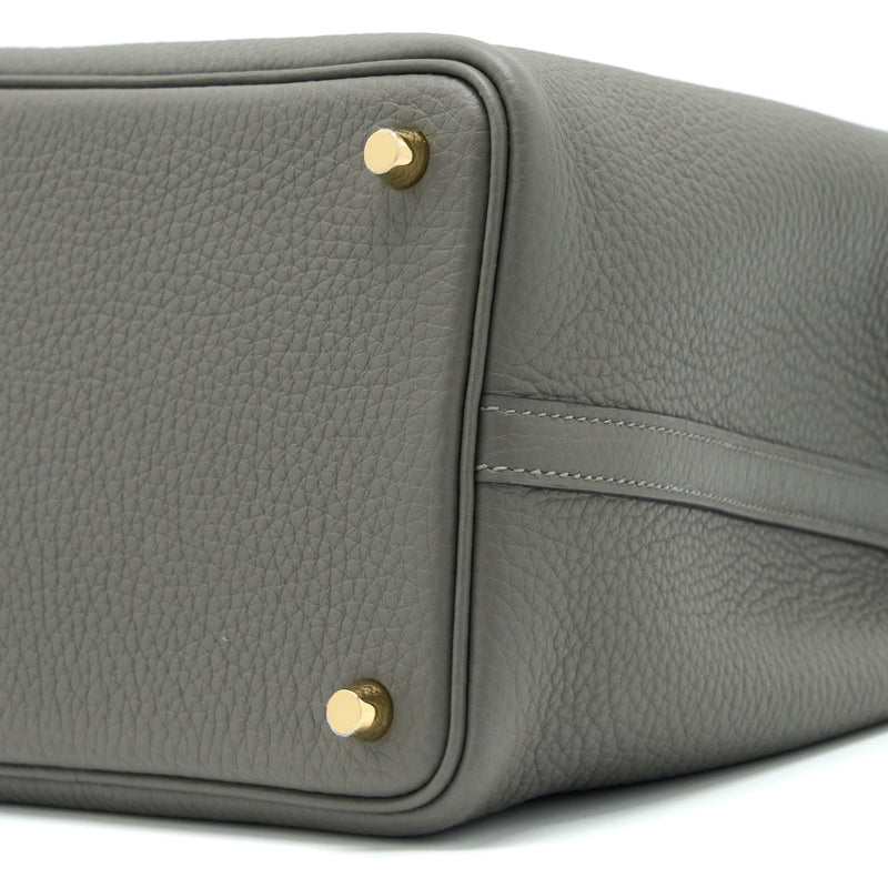 Hermes Picotin 18 Lock Bag Clemence 0L Gris Meyer GHW Stamp U