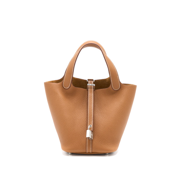 Hermes Picotin 18 Lock Bag Clemence Gold SHW Stamp U