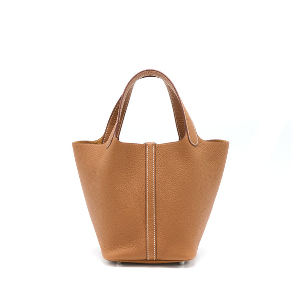 Hermes Picotin 18 Lock Bag Clemence Gold SHW Stamp U