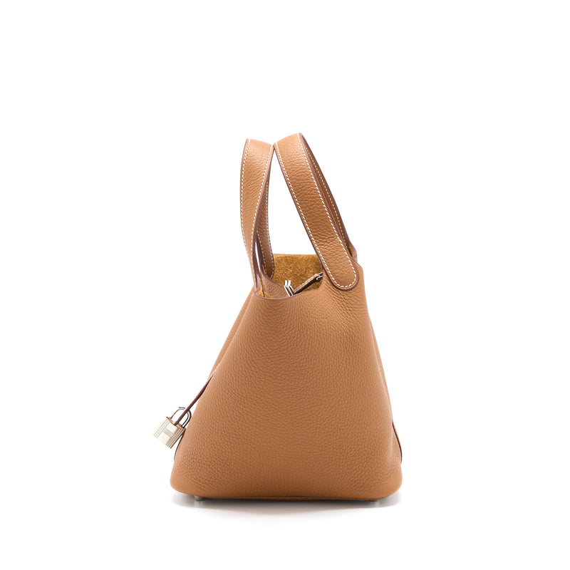 Hermes Picotin 18 Lock Bag Clemence Gold SHW Stamp U