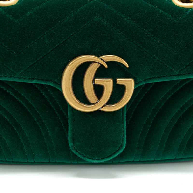 Gucci velvet cheap green bag