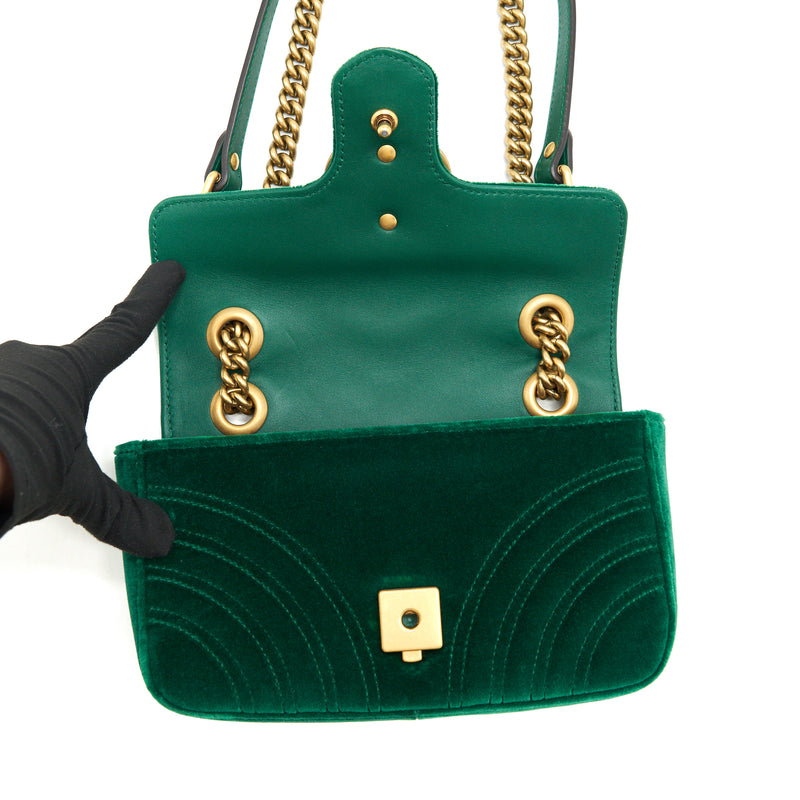 Green velvet cheap gucci bag