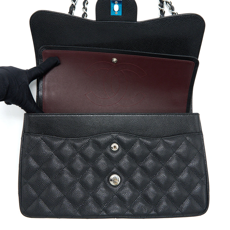 Chanel Jumbo Classic Double Flap Bag Caviar Black SHW
