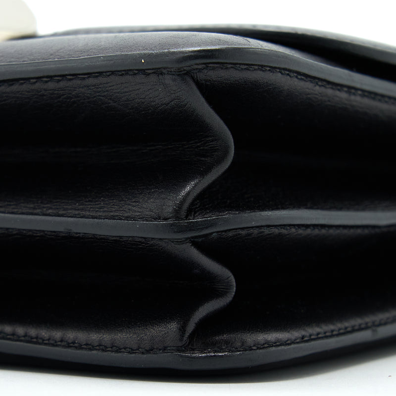 Hermes 2002 20 Bag Evergrain Black SHW Stamp D