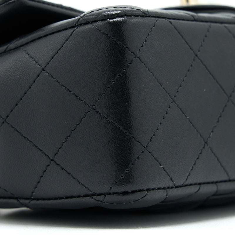 Chanel Mini Rectangular Flap Bag Lambskin Black LGHW