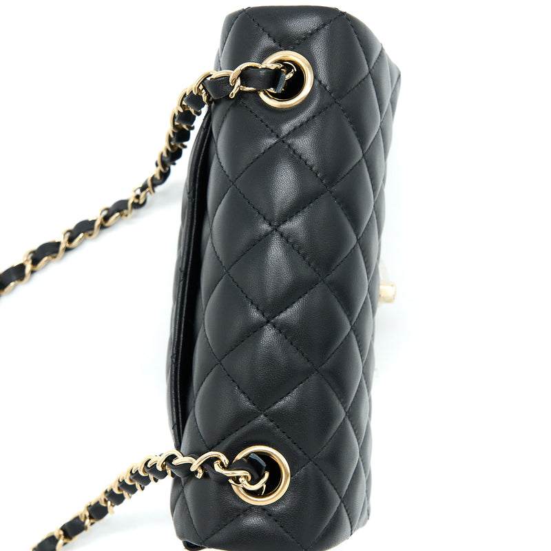 Chanel Mini Rectangular Flap Bag Lambskin Black LGHW