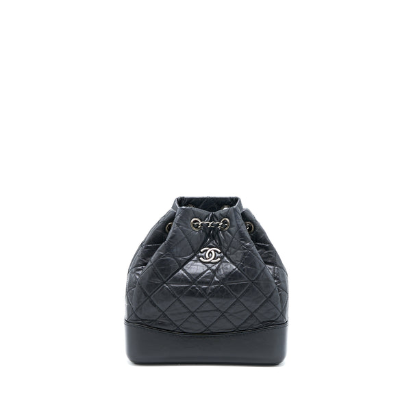Chanel Small Gabrielle Backpack Aged Calfskin Black Multicolour Hardware