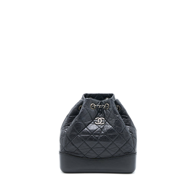 Chanel Small Gabrielle Backpack Aged Calfskin Black Multicolour Hardware