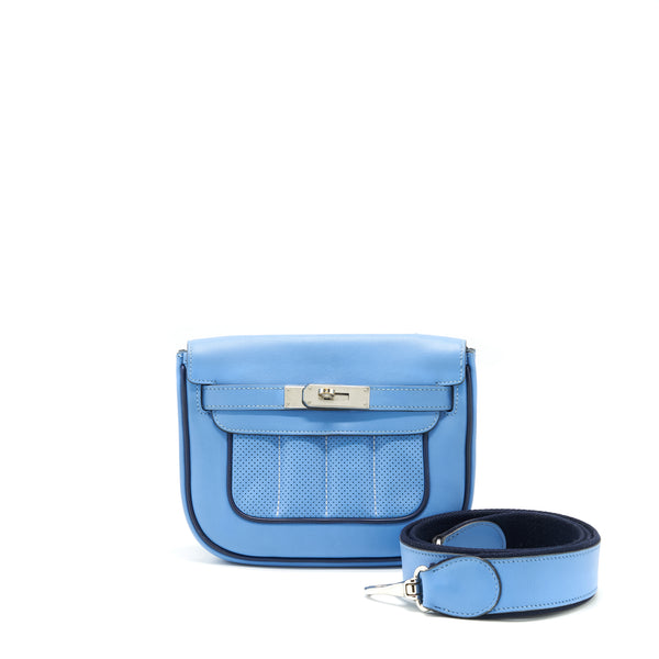 Hermes Berlin Mini Swift Blue SHW Stamp Square R