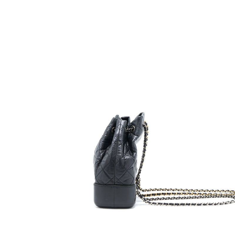 Chanel Small Gabrielle Backpack Aged Calfskin Black Multicolour Hardware