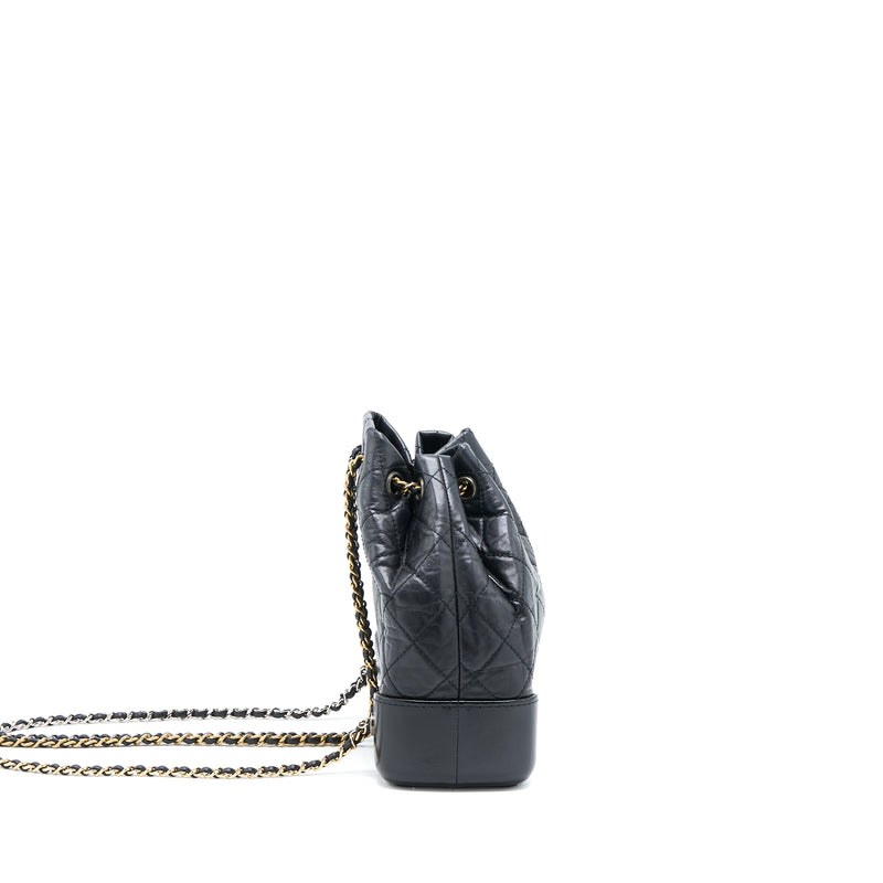 Chanel Small Gabrielle Backpack Aged Calfskin Black Multicolour Hardware