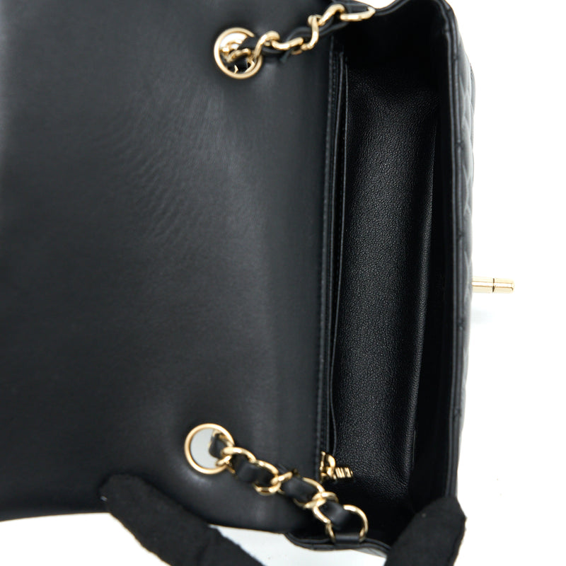 Chanel Mini Rectangular Flap Bag Lambskin Black LGHW