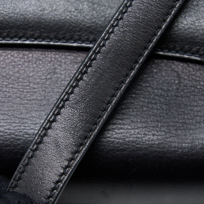 Hermes 2002 20 Bag Evergrain Black SHW Stamp D
