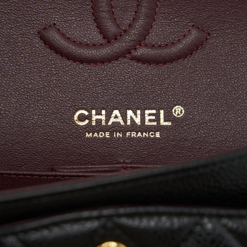 Chanel Small classic double Flap bag Caviar black GHW (microchip)