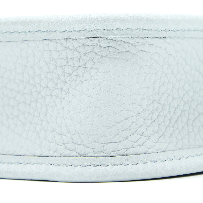 Hermes Mini Evelyn Clemence Blue Pale/Gris Etain GHW Stamp U
