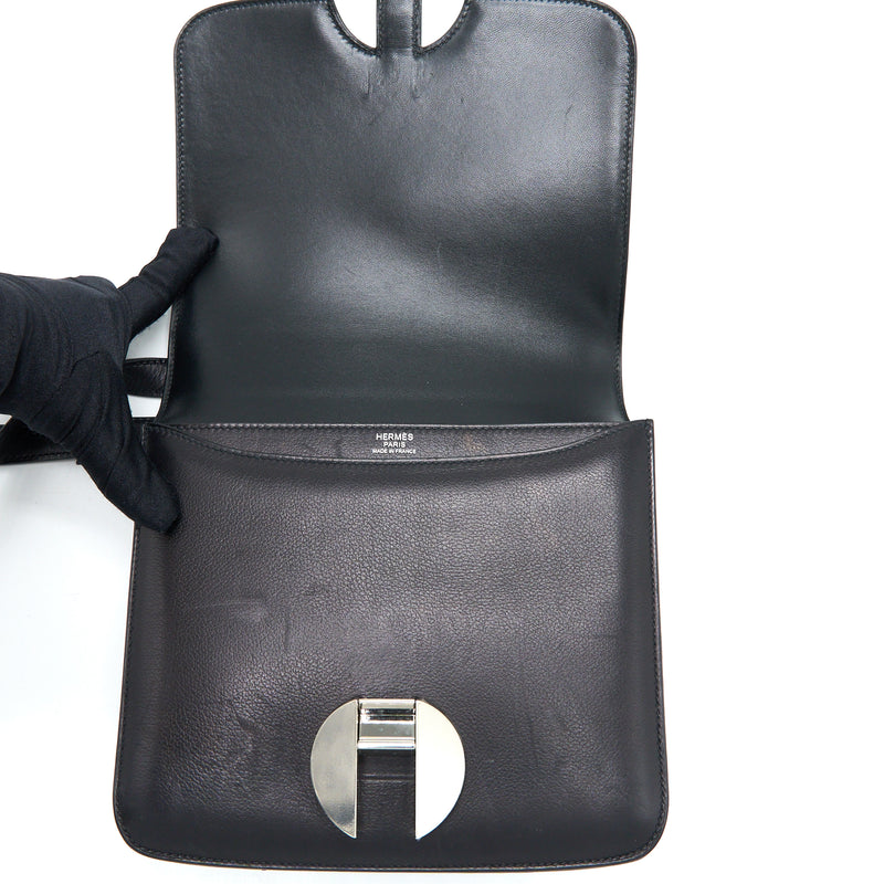 Hermes 2002 20 Bag Evergrain Black SHW Stamp D