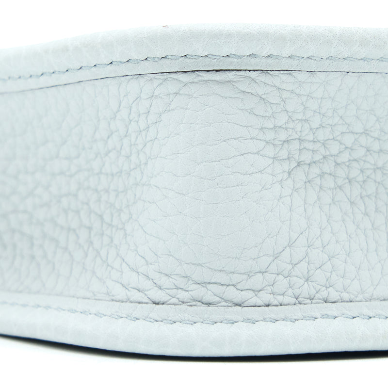 Hermes Mini Evelyn Clemence Blue Pale/Gris Etain GHW Stamp U