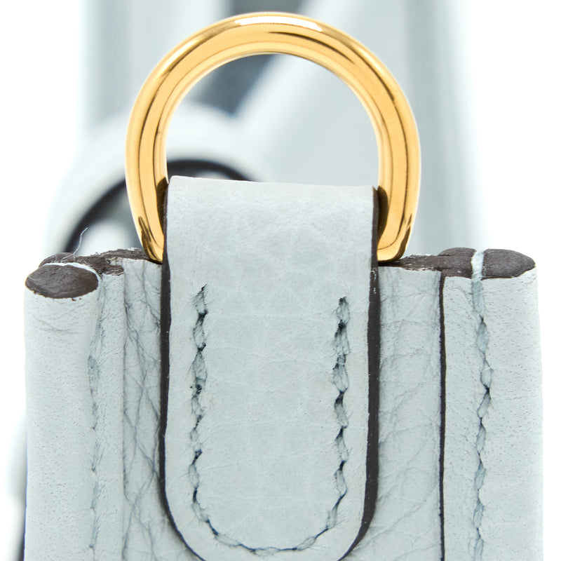 Hermes Mini Evelyn Clemence Blue Pale/Gris Etain GHW Stamp U