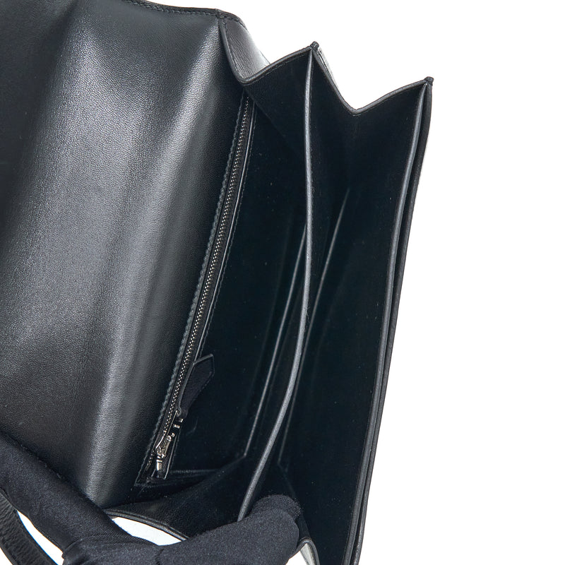 Hermes 2002 20 Bag Evergrain Black SHW Stamp D