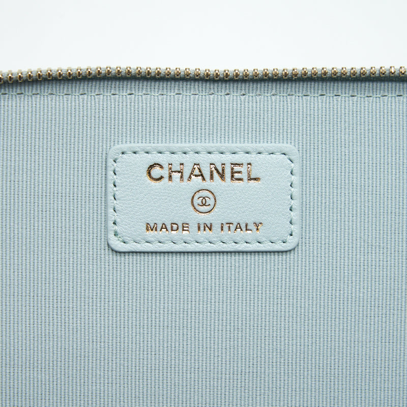 Chanel 21K Rectangular Top handle Vanity with Chain Baby Blue LGHW