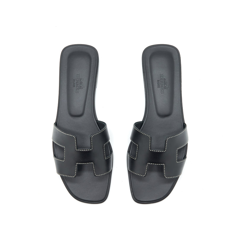 Hermes Size 36.5 Oran Sandal Box Black