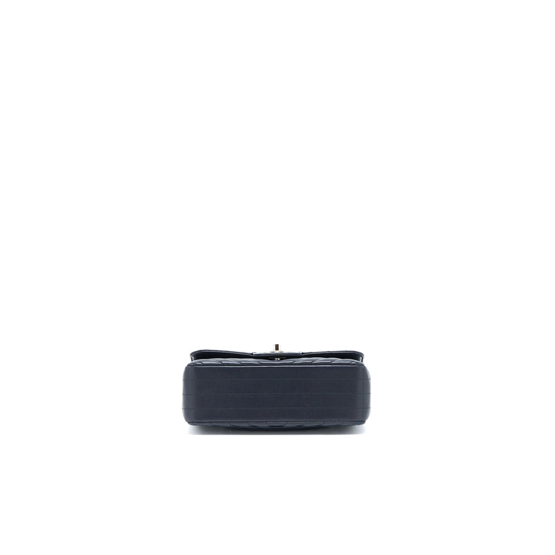 Chanel Mini Rectangular Flap Bag Chevron Lambskin Navy SHW