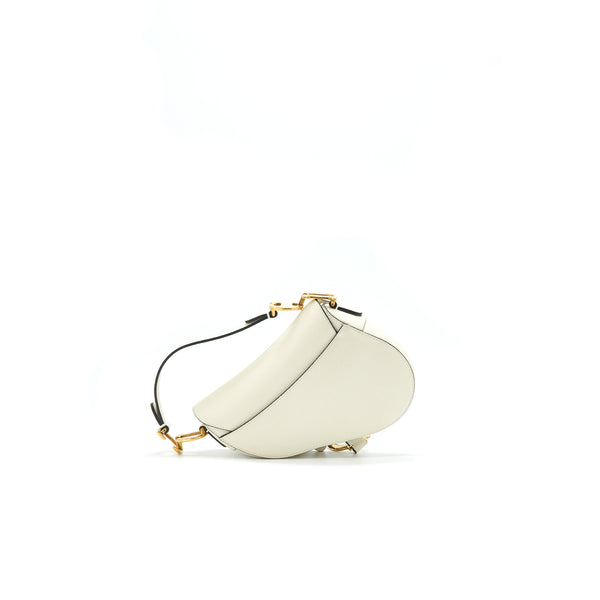 Dior Small Saddle Bag White GHW