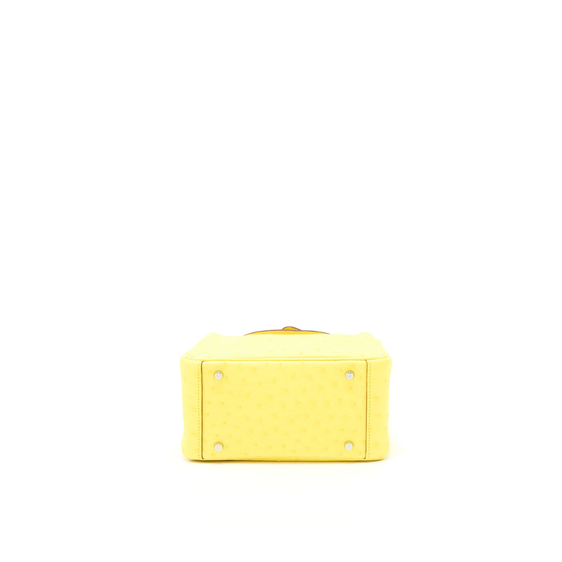 Hermes Mini Lindy Ostrich Jaune Citron SHW Stamp Y