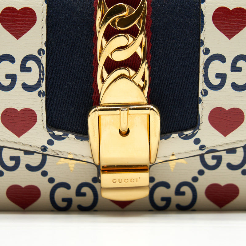 Gucci Mini Sylvie Crossbody Bag White/Multicolour GHW