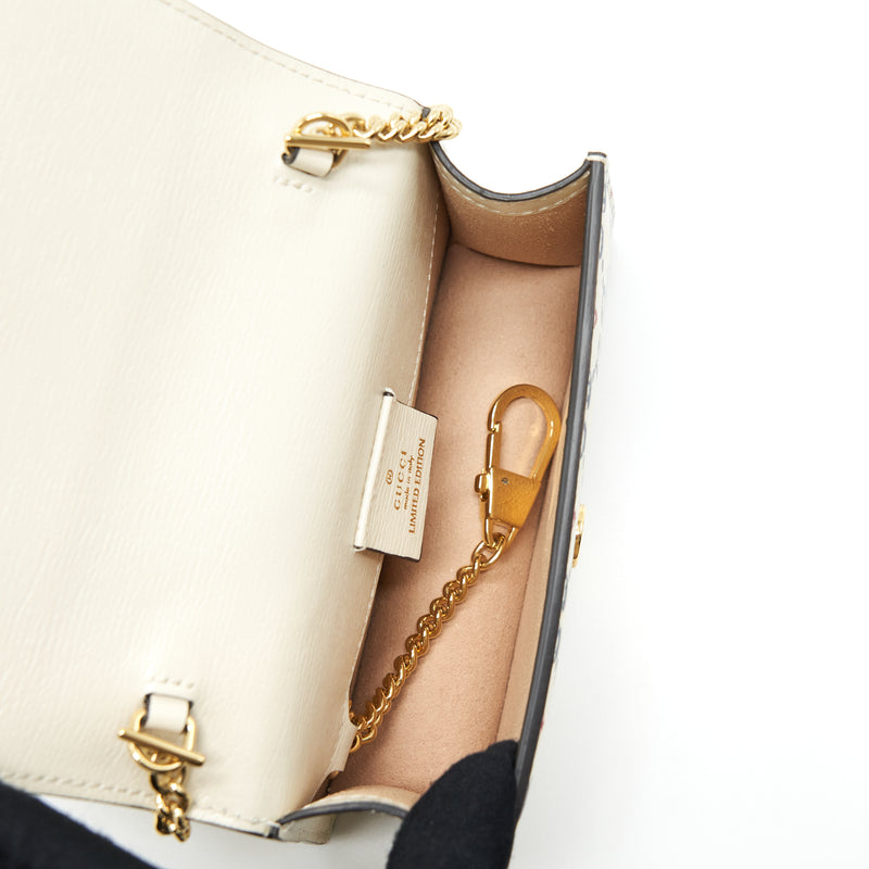 Gucci Mini Sylvie Crossbody Bag White/Multicolour GHW