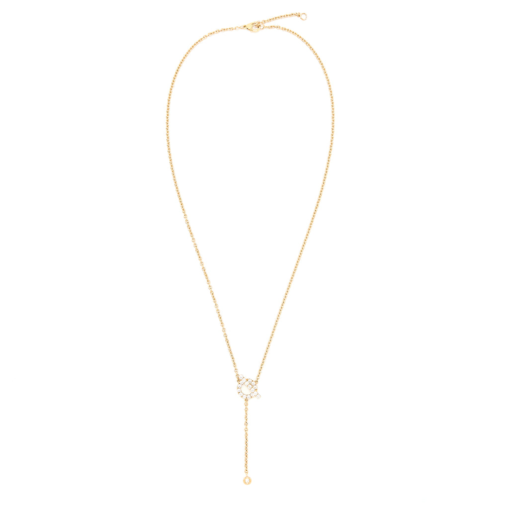 Hermes Finesse Lariat Necklace Rose Gold Diamonds