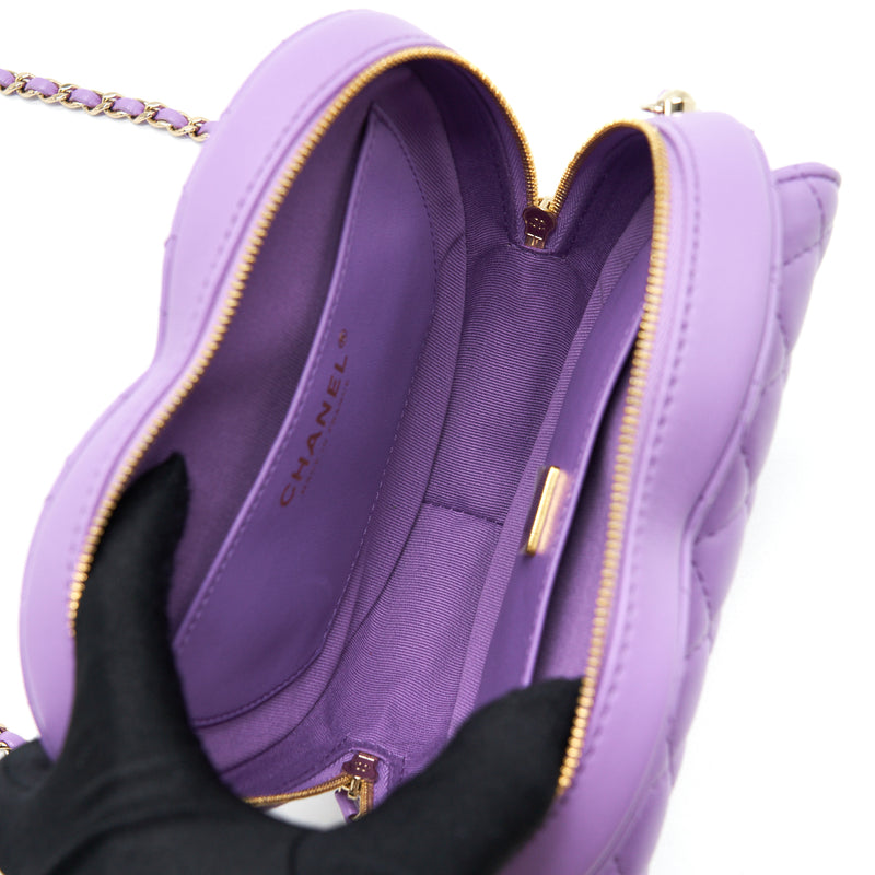 chanel handbag purple leather