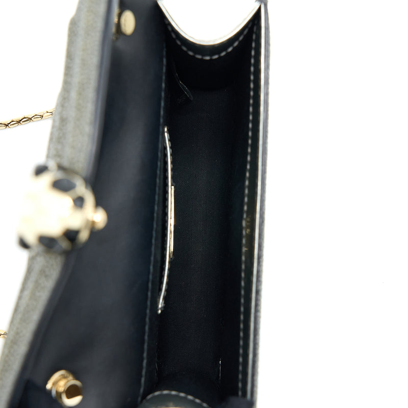 Bvlgari Serpenti Forever Crossbody Bag Stingray Leather Silver LGHW