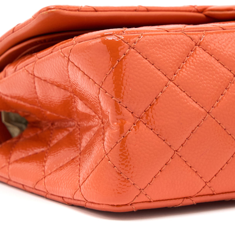 Chanel Small 2.55 Reissue Flap Bag Patent Orange SHW