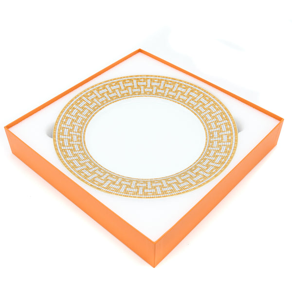 Hermes Mosaique Au 24 Gold Dinner Plate X 2 (2 In a Set)