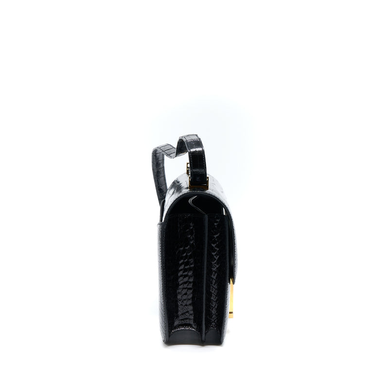 Hermes Constance 24 Shiny Alligator Leather Black GHW Stamp X