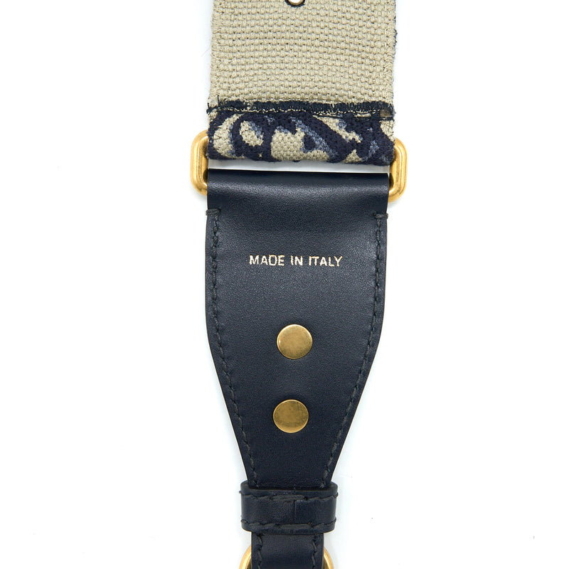 Dior Shoulder Strap Oblique Canvas/Calfskin Blue Brushed GHW