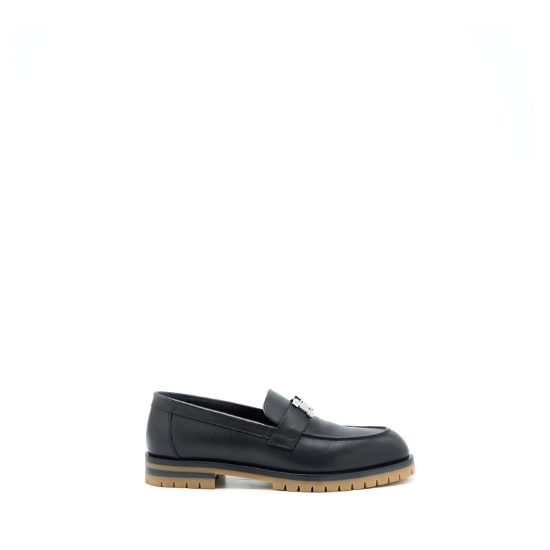 Hermes Size 38 Mocassins Faubourg Calfskin Black SHW