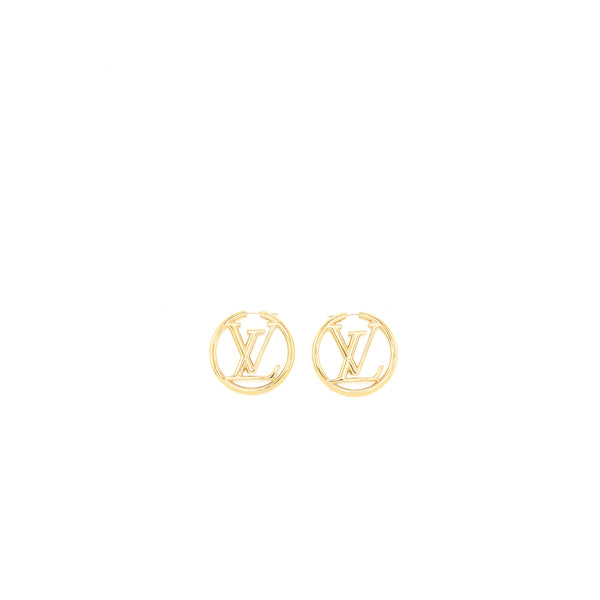 Louis Vuitton Louise Hoop Earrings Gold Tone