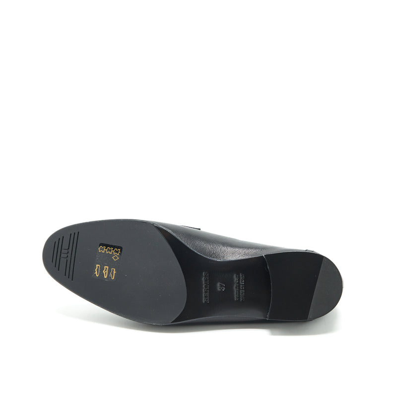 Hermes size 37 Black Paris Fitted Loafer SHW