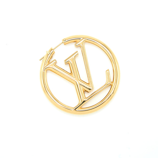 Louis Vuitton Louise Hoop Earrings Gold Tone